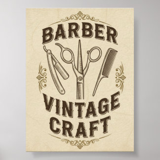 Vintage Barber Shop Poster ポスター
