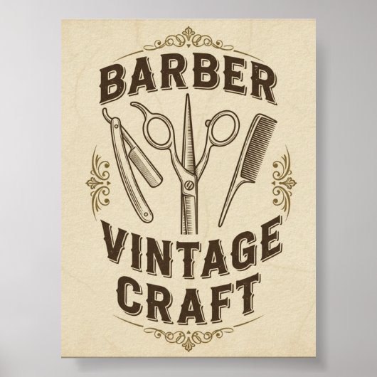 Vintage Barber Shop Poster ポスター (正面)