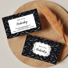 Vintage Barber Shop Tools Style 名刺