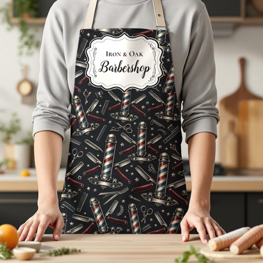 Vintage Barbershop Tools Pattern エプロン