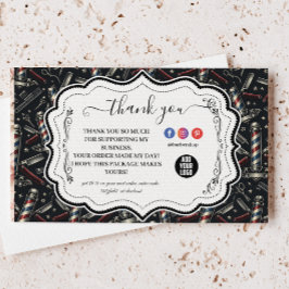 Vintage Barbershop Tools Pattern サンキューカード