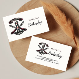 Vintage Barbershop Tools Pattern 名刺