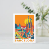 Vintage Barcelona Spain Travel ポストカード (スタンド正面)