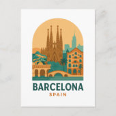 Vintage Barcelona Spain Travel – Sagrada Familia ポストカード (正面)