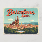 Vintage Barcelona Vibes ポストカード (正面)