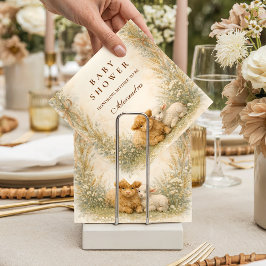 Vintage Barnyard Wildflower Baby Shower スタンダードカクテルナプキン