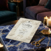 Vintage Baroque Archway Sculpted Roses Wedding   招待状