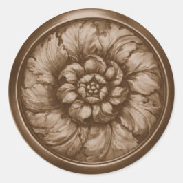 Vintage Baroque Embossed Look Seal Chocolate ラウンドシール