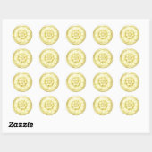 Vintage Baroque Embossed Look Seal Lemon ラウンドシール (シート)