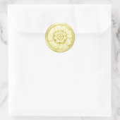 Vintage Baroque Embossed Look Seal Lemon ラウンドシール (バッグ)
