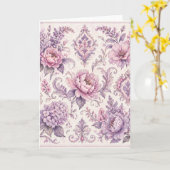 Vintage Baroque Floral Pattern –(Purples) カード (黄色い花)