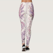 Vintage Baroque Floral Pattern –(Purples) レギンス (裏面)