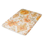 Vintage Baroque Floral Pattern – Warm Orange /Gold バスマット (アングル)