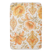 Vintage Baroque Floral Pattern – Warm Orange /Gold バスマット (正面縦)