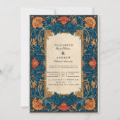 Vintage Baroque Floral Wedding 招待状 (正面)
