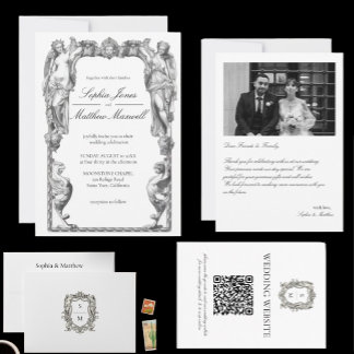 Vintage Baroque Statue Fine Art Renaissance 招待状