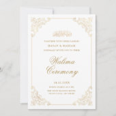 Vintage Baroque Stylish Script Walima Ceremony 招待状 (正面)