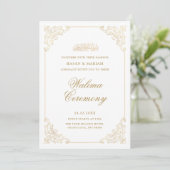 Vintage Baroque Stylish Script Walima Ceremony 招待状 (スタンド正面)