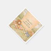 Vintage Baseball Baby Shower スタンダードカクテルナプキン (角)