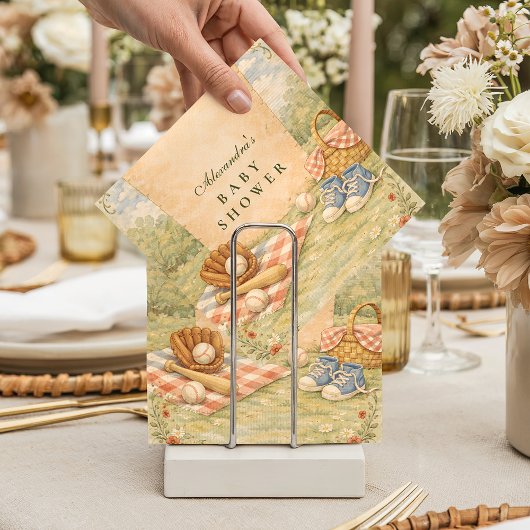 Vintage Baseball Baby Shower スタンダードカクテルナプキン