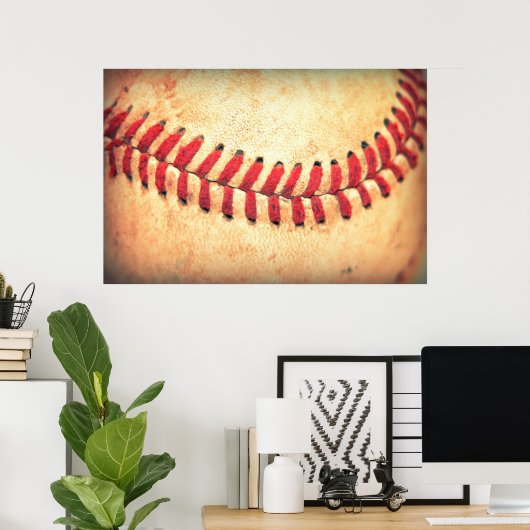 Vintage baseball ball ポスター (ホームオフィス)