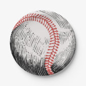 Vintage Baseball Birthday ペーパープレート (正面)