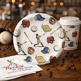 Vintage Baseball Birthday ペーパープレート