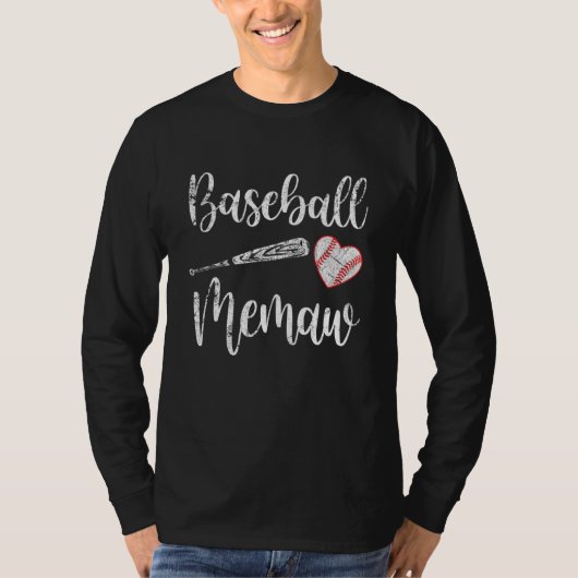 Vintage Baseball Memaw Funny Baseball Gifts Tシャツ (正面)