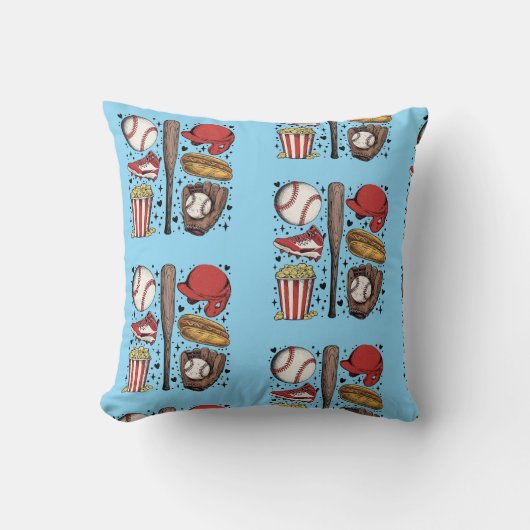 Vintage Baseball Pattern クッション (正面)
