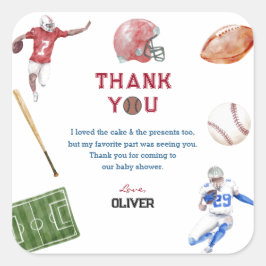 Vintage Baseball Sports Birthday Party スクエアシール