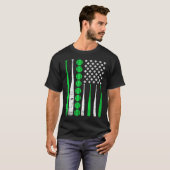 Vintage Baseball St Patricks Day American Flag Tシャツ (正面フル)