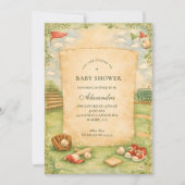 Vintage Baseball Storybook Baby Shower 招待状 (正面)