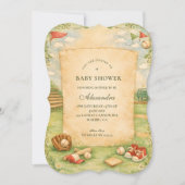 Vintage Baseball Storybook Baby Shower 招待状 (正面)