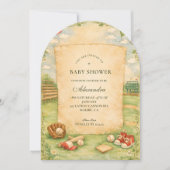 Vintage Baseball Storybook Baby Shower 招待状 (正面)