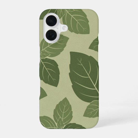 Vintage Basil Leaf Pattern iPhone 16ケース (裏面)