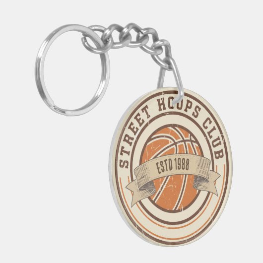 Vintage Basketball Emblem キーホルダー (正面左)