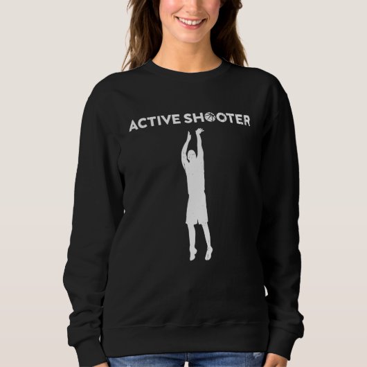 Vintage Basketball Player Active Shooter Basketbal スウェットシャツ (正面)