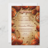 Vintage Basketball Sports Baby Shower 招待状 (正面)