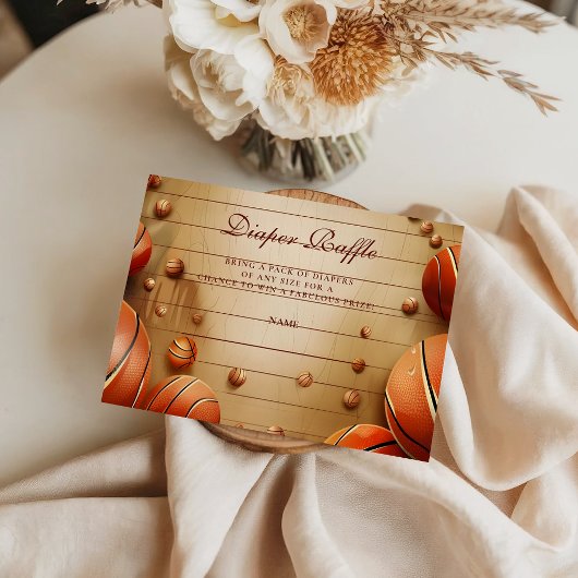 Vintage Basketball Sports Diapper Raffle エンクロージャーカード