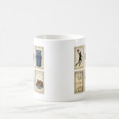 Vintage Basketball Stamps Sports Collection コーヒーマグカップ (中央)