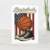 Vintage Basketball USA Flag Retro Sneaker Design カード (裏面)