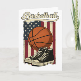 Vintage Basketball USA Flag Retro Sneaker Design カード