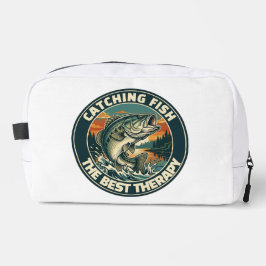 Vintage Bass Fishing Therapy Retro Badge ドップキット