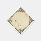 Vintage Bat Until Death Black Parchment Wedding スタンダードカクテルナプキン (角)