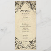 Vintage Bat Until Death Black Parchment Wedding メニュー (正面)