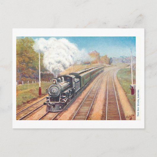 Vintage Bay State Limited Train Postcard ポストカード (正面)