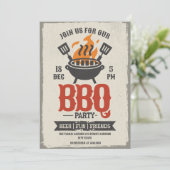 Vintage BBQ Party Grill Master Invitation 招待状 (スタンド正面)