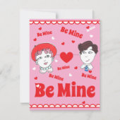 Vintage Be Mine Valentines Flat Card (正面)
