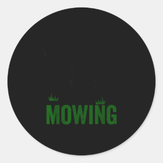 Vintage be mowing riding lawn mower dad papa men ラウンドシール