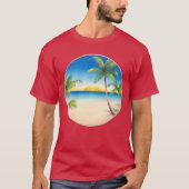 Vintage Beach Landscape retro Tシャツ (正面)